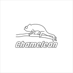Chameleon symbol design concept icon design.  Chameleon symbolism and meanings include adaptability, artistry, balance, transformation, psychic awareness, spirit animal