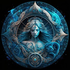 Obraz na płótnie Canvas Aquarius astrology sign, Generative, AI