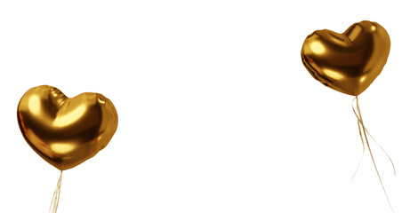 golden heart with a heart png 3d illustration balloon love romance romantic valentine