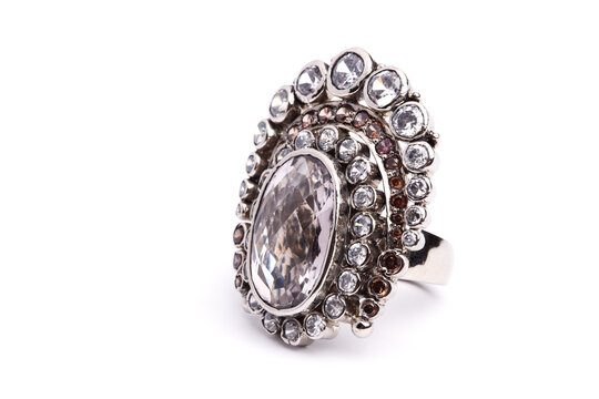 White Clear Crystal Zircon Ring