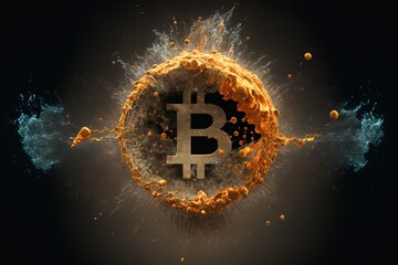 Bitcoin to the moon, photo generated by IA, crypto coin, 