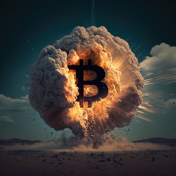 Bitcoin to the moon, photo generated by IA, crypto coin, 