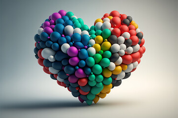 coração de balões coloridos feliz  dia dos namorados 