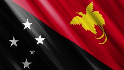official waving flag of papua new guinea, independence day concept, 4K