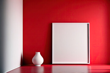 Red mock-up space, Generative AI