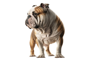 Bulldog dog isolated, generative ai , PNG