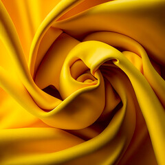 Golden yellow Fabric texture background. Silk fabric. Generative AI