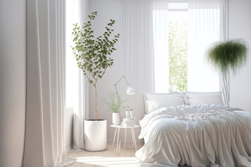 Pure white interior of the room,living room interior,modern living room