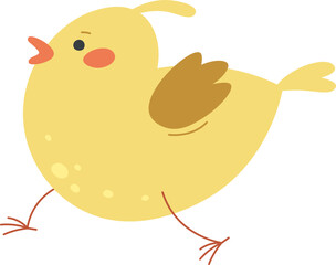Cute cartoon chick flat icon