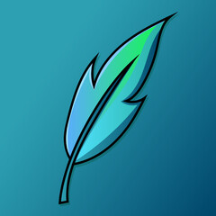 Leaf icon vector isolated. green turquoise leaves of trees and plants. Elements for eco and bio logos.