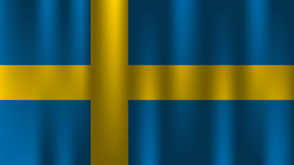 waving flag of sweden 3d