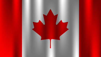 flag of canada country nation symbol 3d textile satin effect  background wallpaper vector