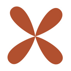 simple brown flower isolated