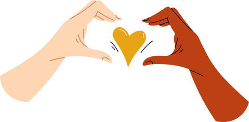 Making heart by fingers flat icon