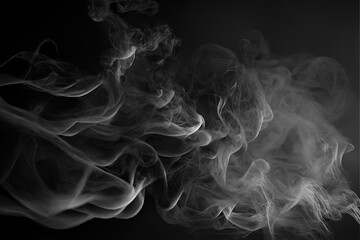 Obraz premium Flowing Smoke on Black Background, Generative Ai