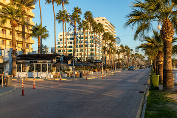 Larnaka Sunrise at Popular Finikoudes Promenade in Larnaca, Cyprus. © Curioso.Photography