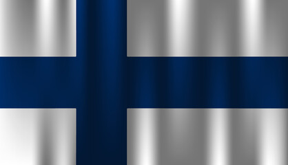 flag of finland country nation symbol 3d textile satin effect  background wallpaper vector