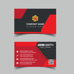 Professional business card design template for company or business. Two color simple but professional design. Compatible for business and personal use