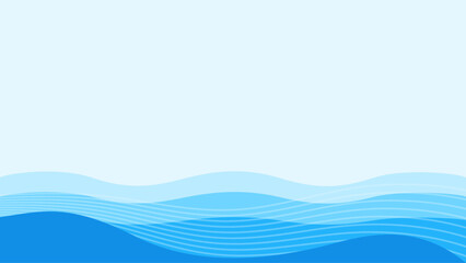 
Blue wave, water wave, lines, blue sky background. Vector texture design poster banner abstract blue wallpaper background.
