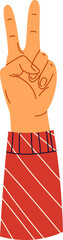 Victory symbol flat icon Black race hand
