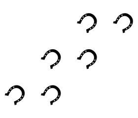 Silueta aislada de huellas de herradura de caballo © teracreonte