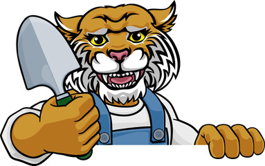 Wildcat Gardener Gardening Animal Mascot