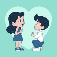 Guy proposes to his girlfriend on valentines day