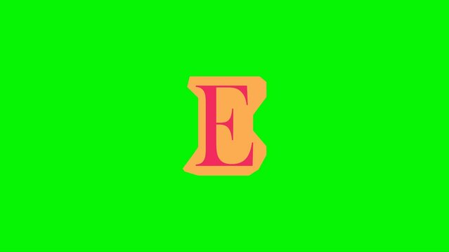 Alphabet E paper cut, Ransom Note Animation paper cut on green screen