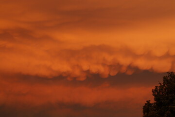 Amazing clouds on eastern sky during sunset 