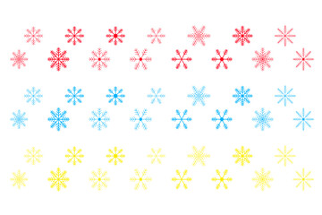 Set of snowflakes isolated on  transparent background . Christmas and New Year decoration elements.