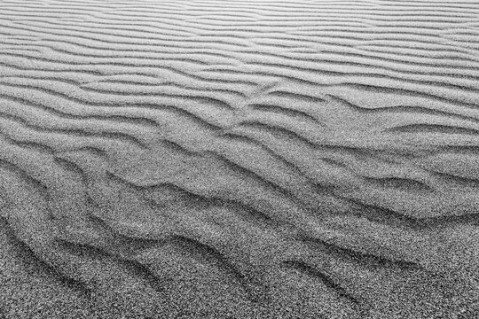 Ripples in the sand on Bunes Beach, Moskenesoya, Lofoten Islands, Norway.