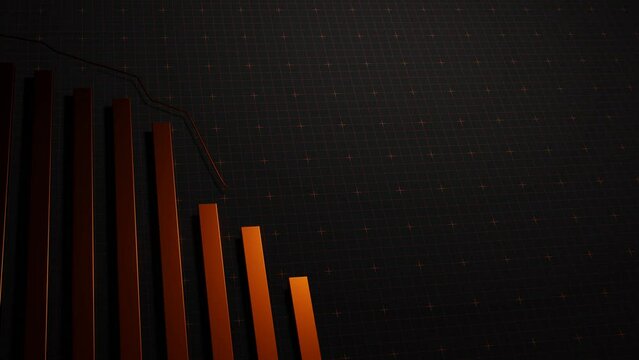 Stock chart going down. Share price animation. Investment concept.