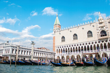 Fototapeta na wymiar Beautiful view of the Doge's Palace and St. Mark's Basilica in Venice, Italy