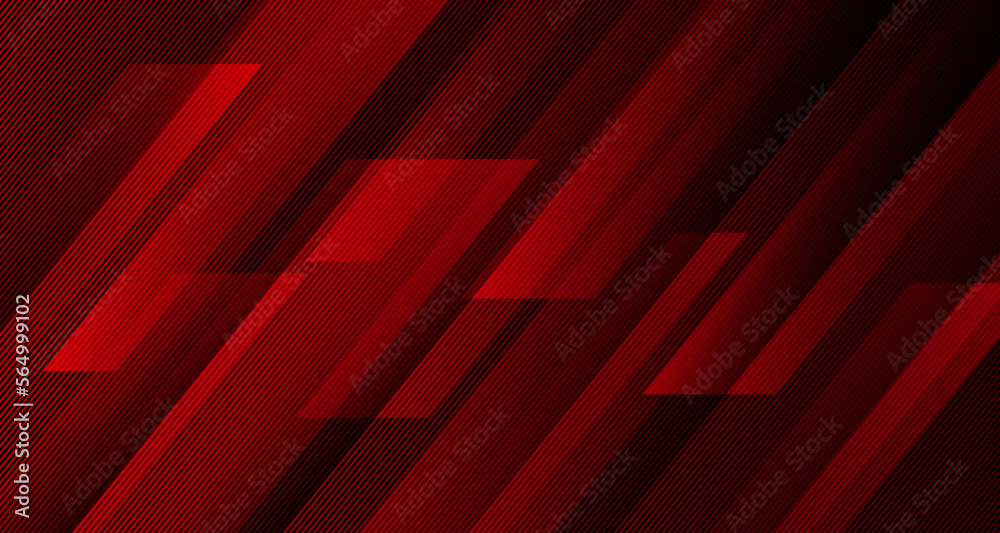Poster 3d red geometric abstract background overlap layer on dark space with diagonal lines decoration. mod