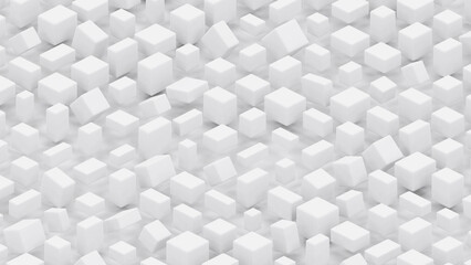 Many white blocks geometrical graphics - cg concept - abstract 3D rendering