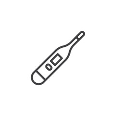 Digital thermometer line icon