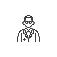 Pharmacist person line icon