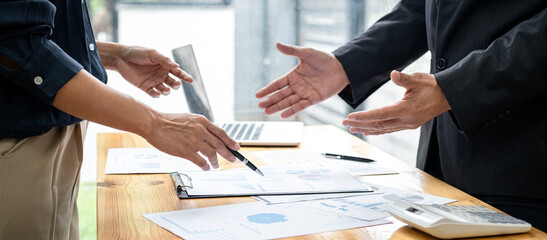 Business partner team working together meeting are discussing an