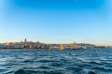 Fototapeta premium pearl of istanbul bosphorus and galata tower