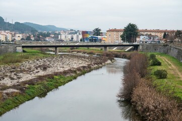 Fototapeta na wymiar Ales, Occitanie, France, The Gardan river and natural surroundings at the border of the city center