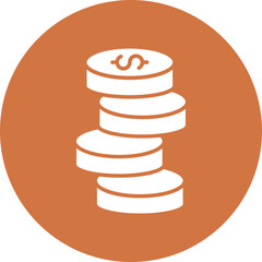 Stack Of Coins Icon Style