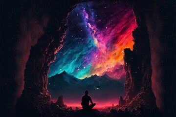 Desert Fantasy: A Landscape of a Desert Mountain with a Silhouetted Sky and Fantasy Clouds