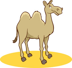  camel cartoon vector illustration isolated on white background.