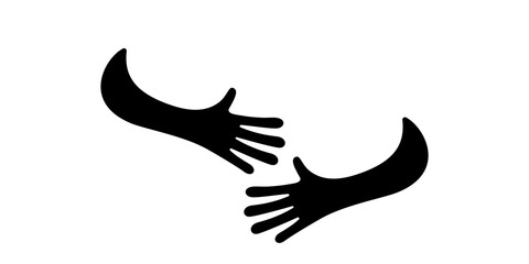 Hugs icon simple conceptual illustration