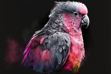 Eolophus roseicapilla - Galah bird, Beautiful pink parrot. Generative Ai 