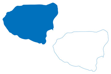 Lake Covadonga (Kingdom of Spain) map vector illustration, scribble sketch Lakes of Enol or Los Lagos map