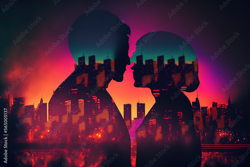 Wall mural warm connection of hearts generative ai