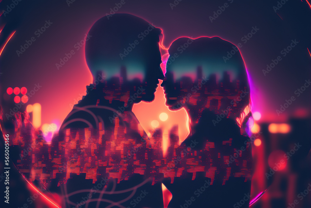 Wall mural warm connection of hearts generative ai