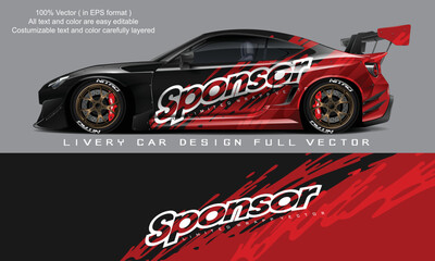 car livery graphic vector. abstract grunge background design for vehicle vinyl wrap and car branding