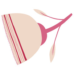 Isolated flower illustration in pink - graphic design element